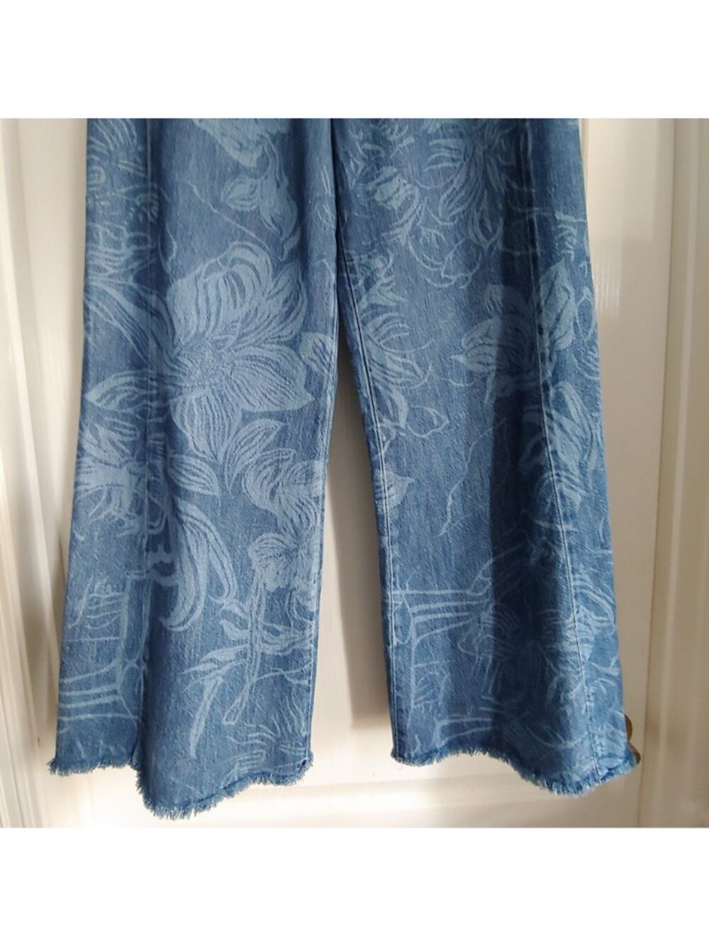 Pilcro Anthropologie Floral Wide Leg Jeans Hippie Festival Y2K Boho Retro 27 - Picture 5 of 11